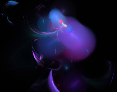 Siyah Renk Üzerine Bir Dijital Fraktal Resmi