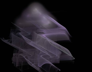 Siyah Renk Üzerine Bir Dijital Fraktal Resmi