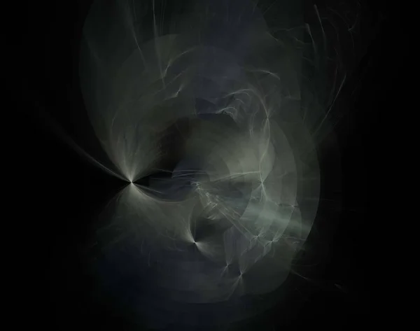 Image of one Digital Fractal on Black Color — Stock Photo, Image