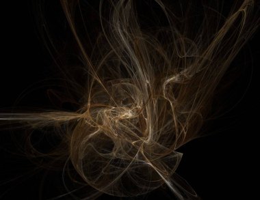 Siyah Renk Üzerine Bir Dijital Fraktal Resmi