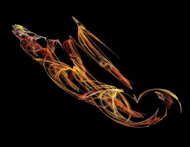 Siyah Renk Üzerine Bir Dijital Fraktal Resmi