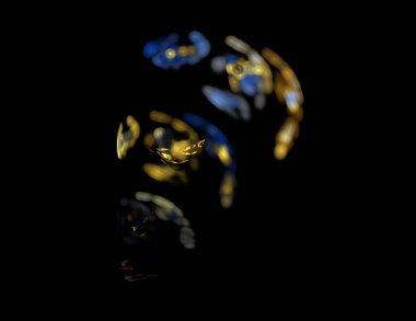 Siyah Renk Üzerine Bir Dijital Fraktal Resmi