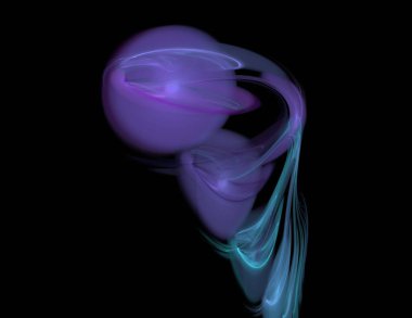 Siyah Renk Üzerine Bir Dijital Fraktal Resmi