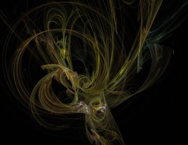 Siyah Renk Üzerine Bir Dijital Fraktal Resmi