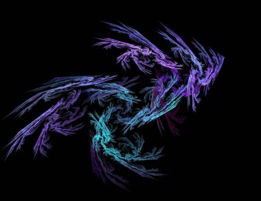 Siyah Renk Üzerine Bir Dijital Fraktal Resmi