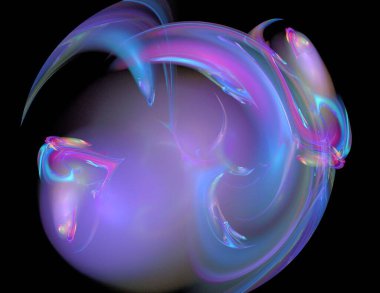 Siyah Renk Üzerine Bir Dijital Fraktal Resmi