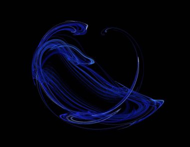 Siyah Renk Üzerine Bir Dijital Fraktal Resmi