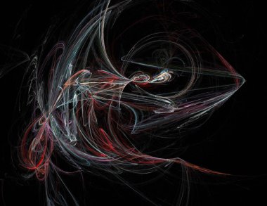 Siyah Renk Üzerine Bir Dijital Fraktal Resmi