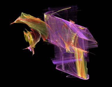 Siyah Renk Üzerine Bir Dijital Fraktal Resmi