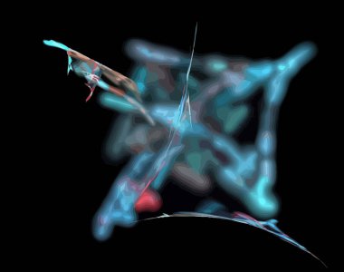 Siyah Renk Üzerine Bir Dijital Fraktal Resmi