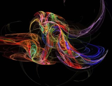 Siyah Renk Üzerine Bir Dijital Fraktal Resmi