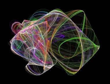 Siyah Renk Üzerine Bir Dijital Fraktal Resmi