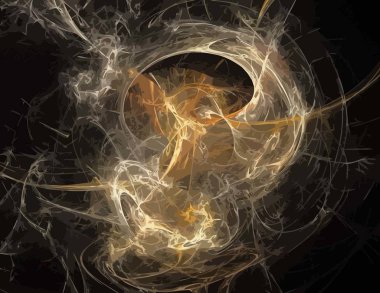 Siyah Renk Üzerine Bir Dijital Fraktal Resmi