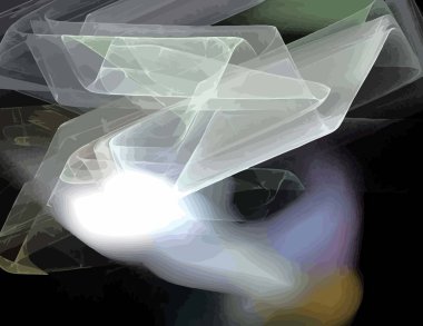 Siyah Renk Üzerine Bir Dijital Fraktal Resmi