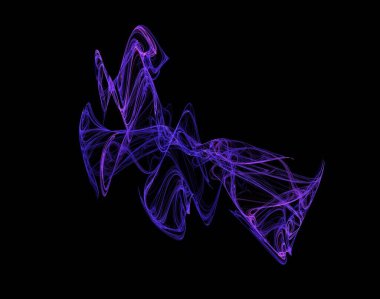 Siyah Renk Üzerine Bir Dijital Fraktal Resmi