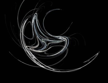 Siyah Renk Üzerine Bir Dijital Fraktal Resmi