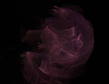 Siyah Renk Üzerine Bir Dijital Fraktal Resmi