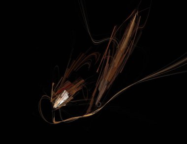 Siyah Renk Üzerine Bir Dijital Fraktal Resmi