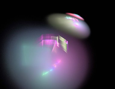 Siyah Renk Üzerine Bir Dijital Fraktal Resmi