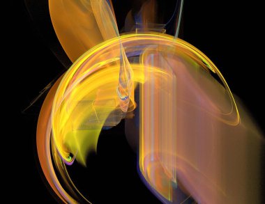 Siyah Renk Üzerine Bir Dijital Fraktal Resmi