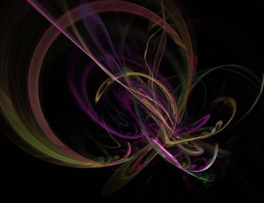 Siyah Renk Üzerine Bir Dijital Fraktal Resmi