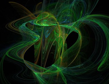 Siyah Renk Üzerine Bir Dijital Fraktal Resmi