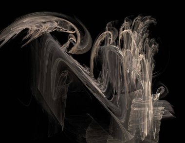 Siyah Renk Üzerine Bir Dijital Fraktal Resmi