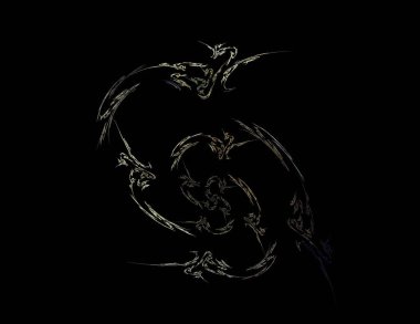 Siyah Renk Üzerine Bir Dijital Fraktal Resmi