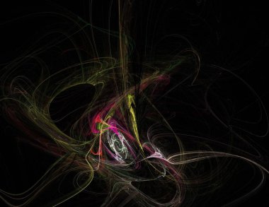 Siyah Renk Üzerine Bir Dijital Fraktal Resmi