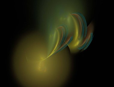 Siyah Renk Üzerine Bir Dijital Fraktal Resmi