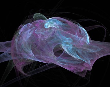 Siyah Renk Üzerine Bir Dijital Fraktal Resmi