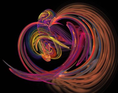 Siyah Renk Üzerine Bir Dijital Fraktal Resmi