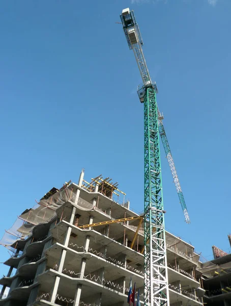 House develop at day with crane — Stock Photo, Image