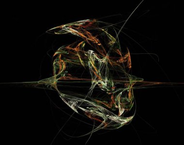 Siyah Renk Üzerine Bir Dijital Fraktal Resmi