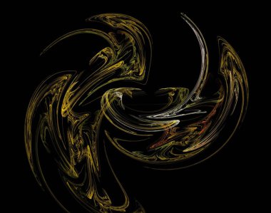 Siyah Renk Üzerine Bir Dijital Fraktal Resmi