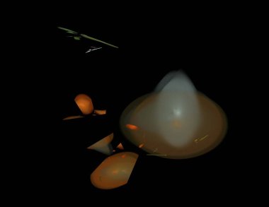 Siyah Renk Üzerine Bir Dijital Fraktal Resmi