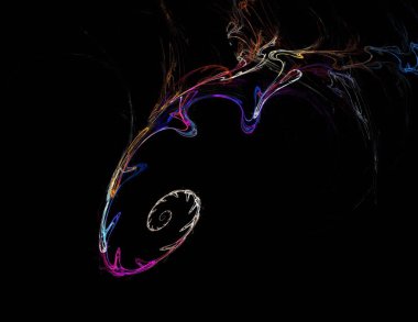 Siyah Renk Üzerine Bir Dijital Fraktal Resmi