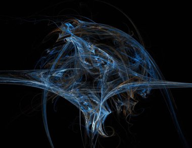 Siyah Renk Üzerine Bir Dijital Fraktal Resmi