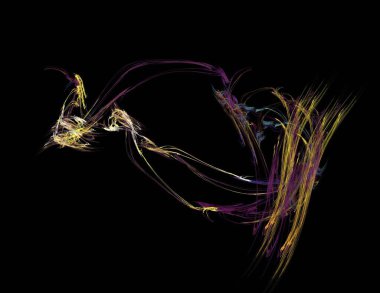 Siyah Renk Üzerine Bir Dijital Fraktal Resmi