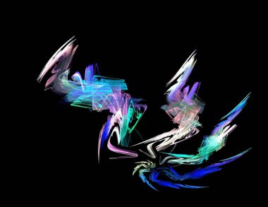 Siyah Renk Üzerine Bir Dijital Fraktal Resmi