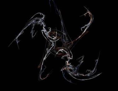 Siyah Renk Üzerine Bir Dijital Fraktal Resmi