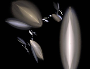 Siyah Renk Üzerine Bir Dijital Fraktal Resmi