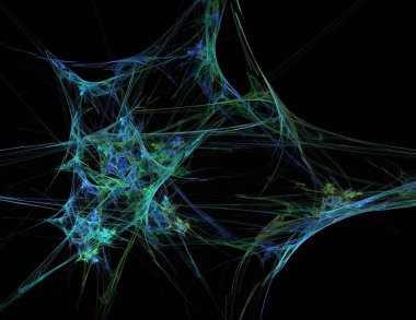 Siyah Renk Üzerine Bir Dijital Fraktal Resmi