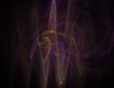 Siyah Renk Üzerine Bir Dijital Fraktal Resmi