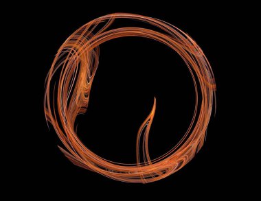 Siyah Renk Üzerine Bir Dijital Fraktal Resmi