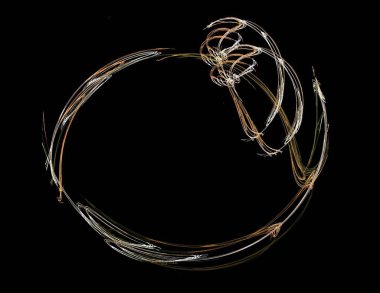 Siyah Renk Üzerine Bir Dijital Fraktal Resmi