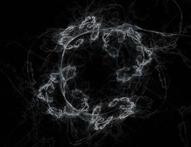 Siyah Renk Üzerine Bir Dijital Fraktal Resmi