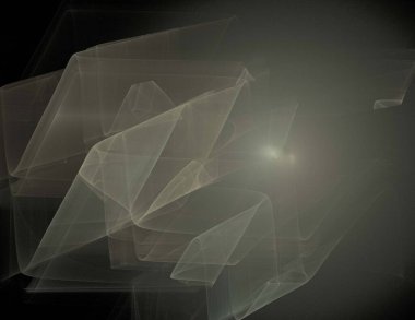 Siyah Renk Üzerine Bir Dijital Fraktal Resmi