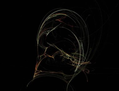 Siyah Renk Üzerine Bir Dijital Fraktal Resmi