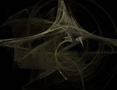 Siyah Renk Üzerine Bir Dijital Fraktal Resmi